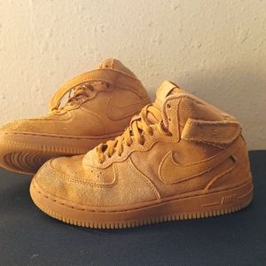 Nike Mid Top Air Force Ones Wheat